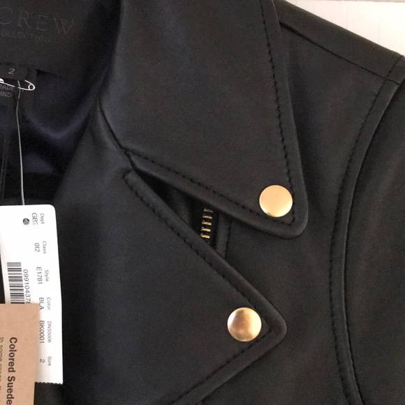 Jcrew black leather jacket NWT size 2 - Picture 4 of 8